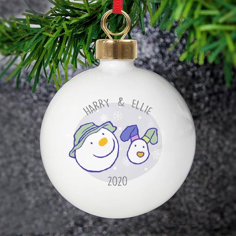 Personalised The Snowman & The Snowdog Bauble Extra Image 2